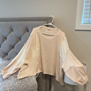 POL Cream Patchwork  Top
